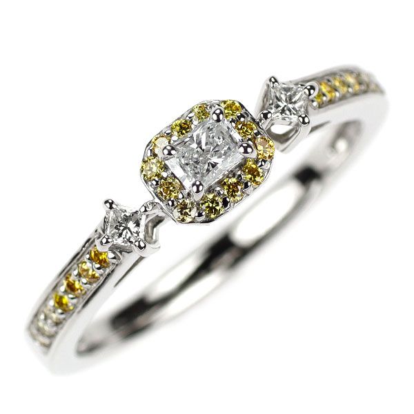 GSTV Pt950 プリンセスカット ダイヤモンド トリートイエロー