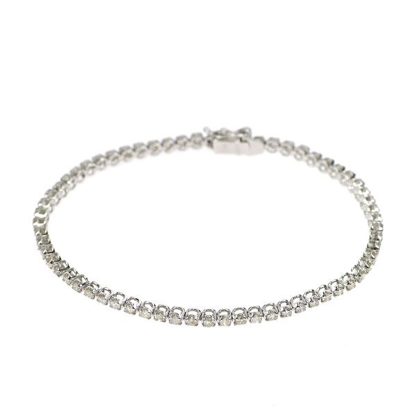 美品　K18WG 2.00ct ダイヤモンド　テニスブレス 楽天市場】Deliciae テニスブレスレット ダイヤモンド【2.00ct】K18WG