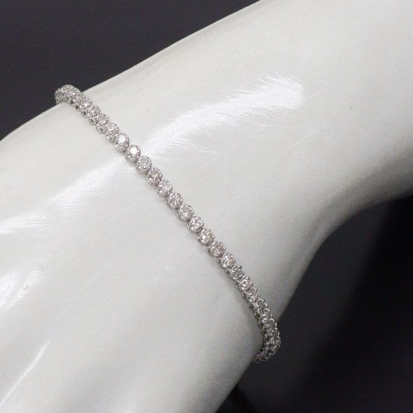 美品　K18WG 2.00ct ダイヤモンド　テニスブレス 楽天市場】Deliciae テニスブレスレット ダイヤモンド【2.00ct】K18WG