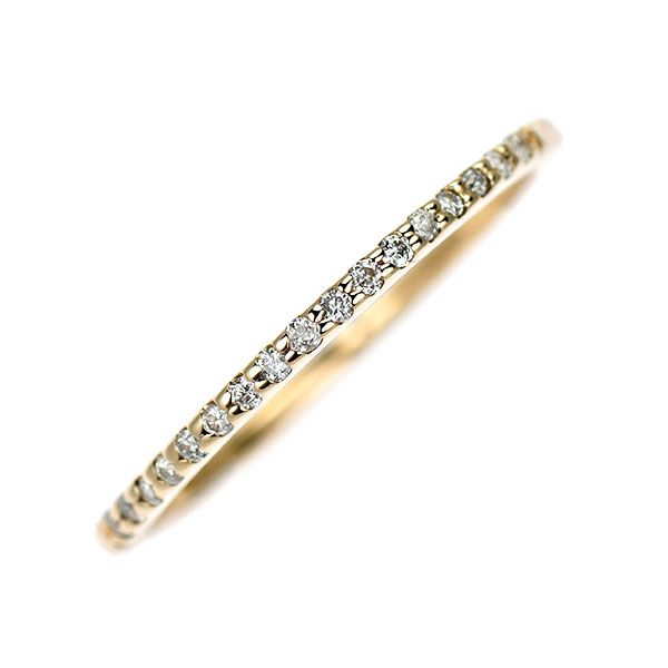 アガット K10YG ダイヤモンド リング 0.05ct ハーフエタニティ