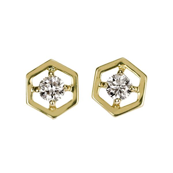 「さち♬」K18YG【合計0.10ct 】ラインダイヤモンドピアス K18YG ダイヤモンド ピアス 0.10ct - メルカリ