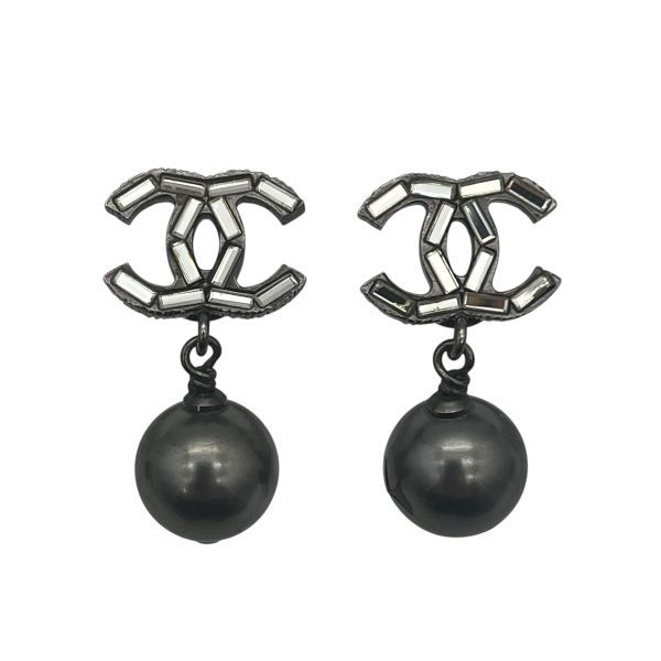 ○ シャネル CHANEL vintage ピアス ココマーク パール 揺れる