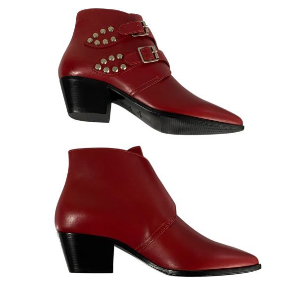 美品 サンローラン SAINT LAURENT アンクルブーツ スタッズ バックル