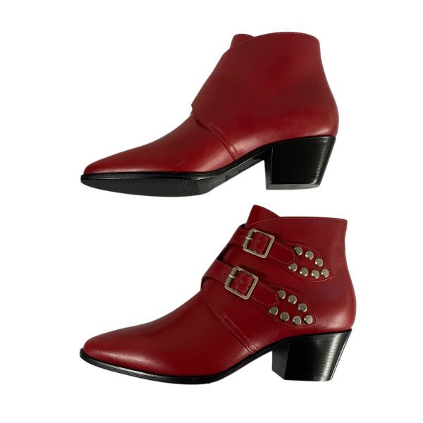 美品 サンローラン SAINT LAURENT アンクルブーツ スタッズ バックル