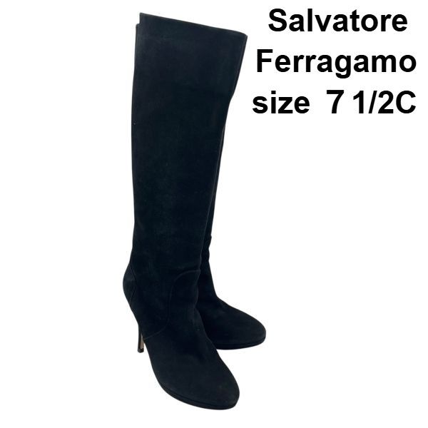 ○□ サルヴァトーレフェラガモ Salvatore Ferragamo ロングブーツ