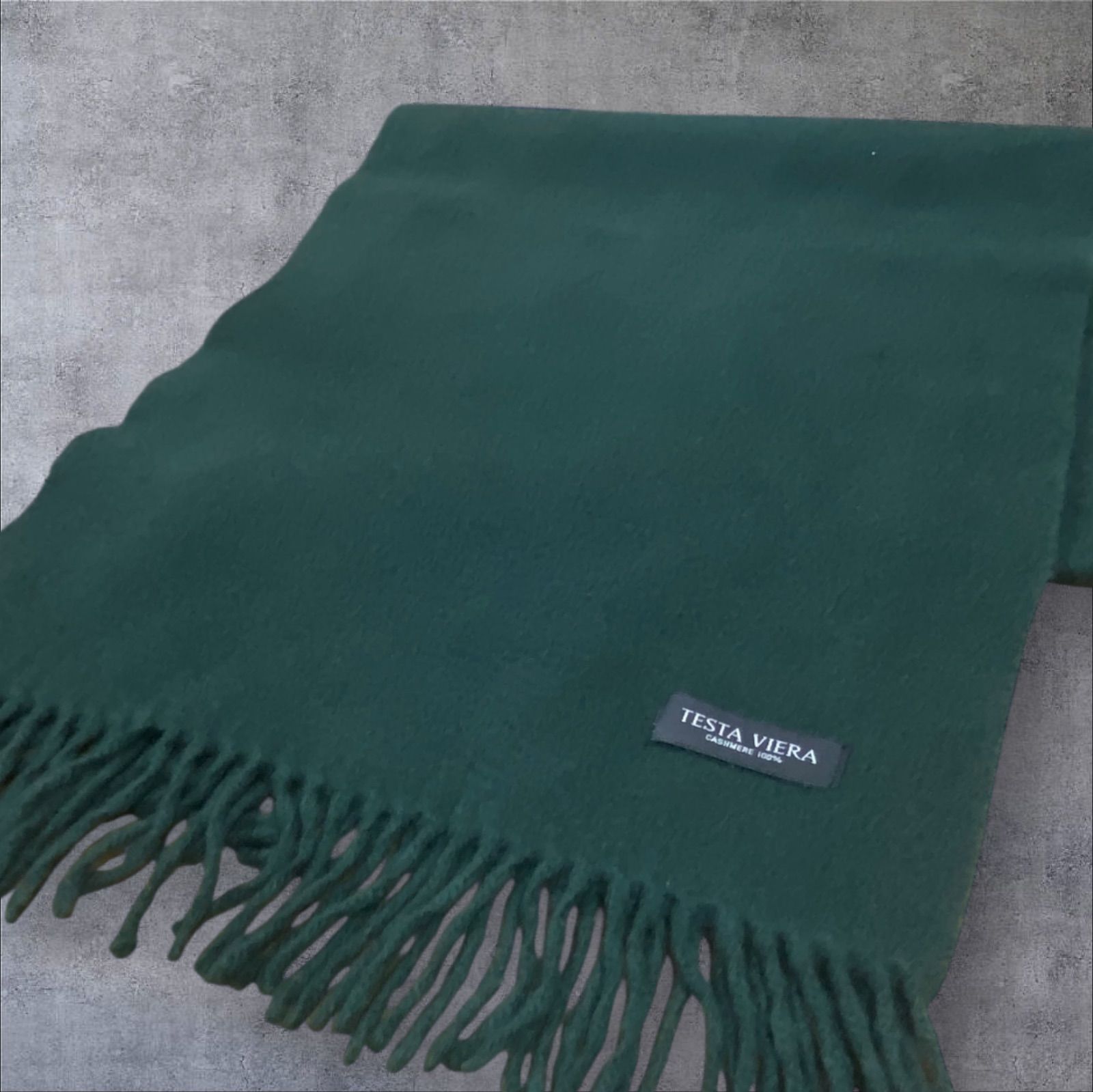TESTA VIERA ブルーミングデールズ カシミヤ マフラー ダークグリーン