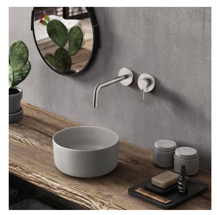 miratap ミラタップ スティック 壁付混合水栓S ブラッシュドシルバー TA 05629