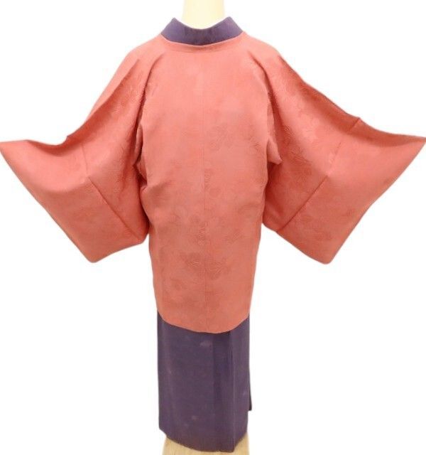  ✾まめ藤✾ 正絹 着物 落ち葉の絨毯を歩いているような赤丹色の魔法 道行コート D-19 羽織 着物 浴衣