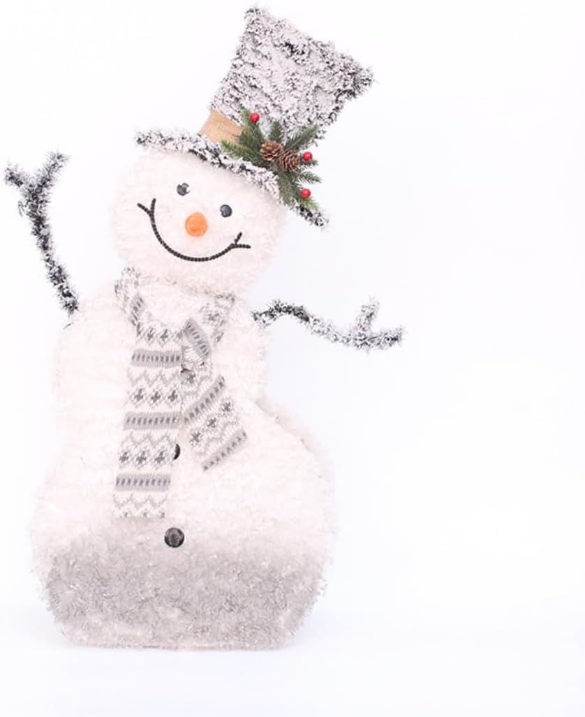 推薦 雪だるま 雪の結晶 飾りイルミネーション ガーデンライト スノーフレーク 白い植毛 光る LED 電池 防水 簡単設置 取り外し なヘッド ハンド おしゃれ オーナメント リビングルーム 玄関の装飾 屋外 庭 82 cm