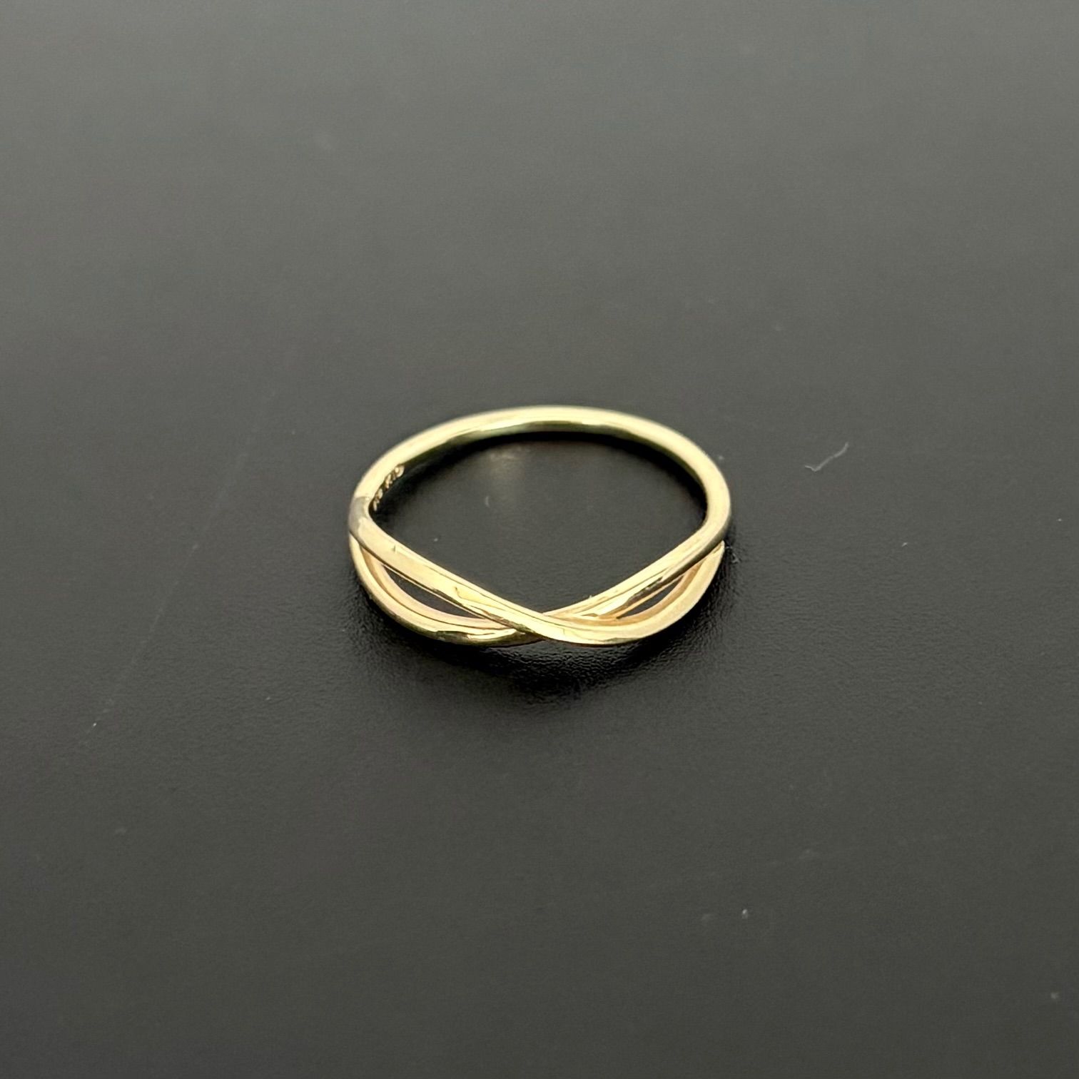 ete エテ レイヤード クロス リング ゴールド k10 7号 レイヤード