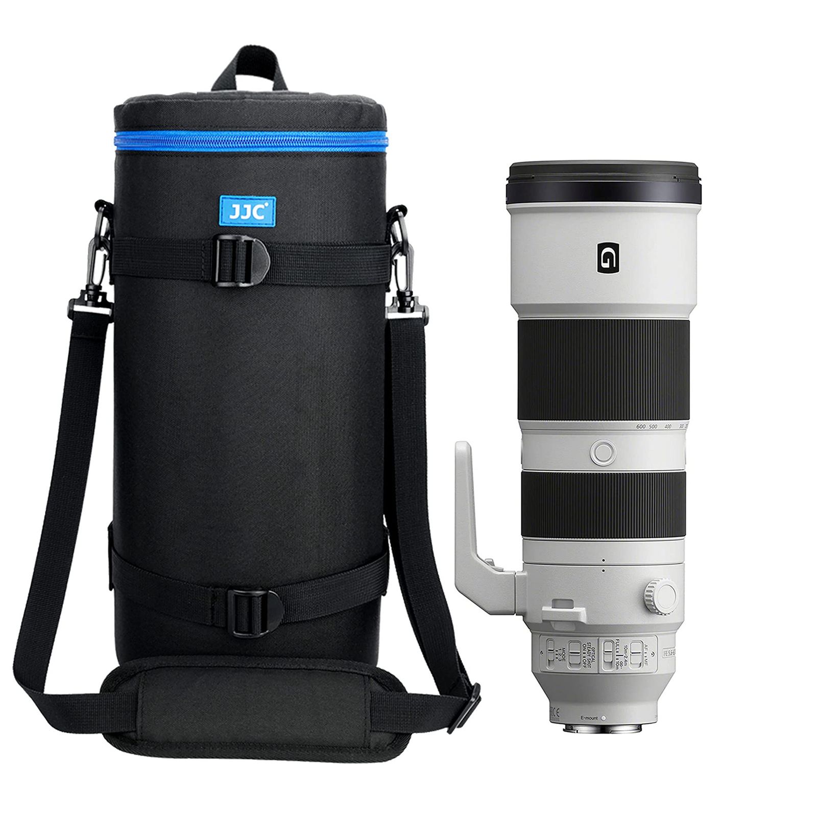 特大厚手カメラレンズケースバッグ Canon RF 200-800 mm F 6.3-9 IS Nikon 180-600 600 6.3用 Sony 200-600 ズーム 逆レンズフード-テレコンバーテ付き 5.5 x 14.5イン XXXXXL