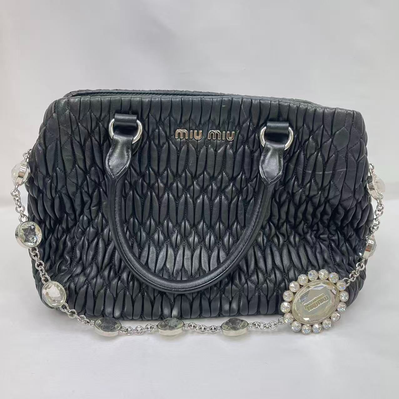 miu miu ミュウミュウ ナッパクリスタル マテラッセ 2way チェーン