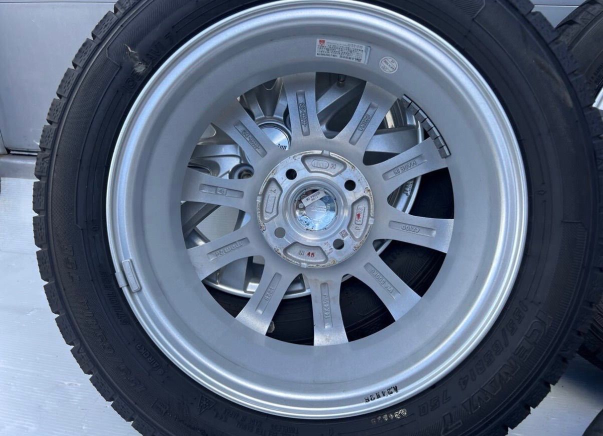  257 122 05 バリ山 スタッドレス グッドイヤー アイスナビ7 155 65 R 14 ウェッズ ラブリオン 14インチ 4 5 J 45 PCD 100 H 製 14インチ タイヤ ホイールセット