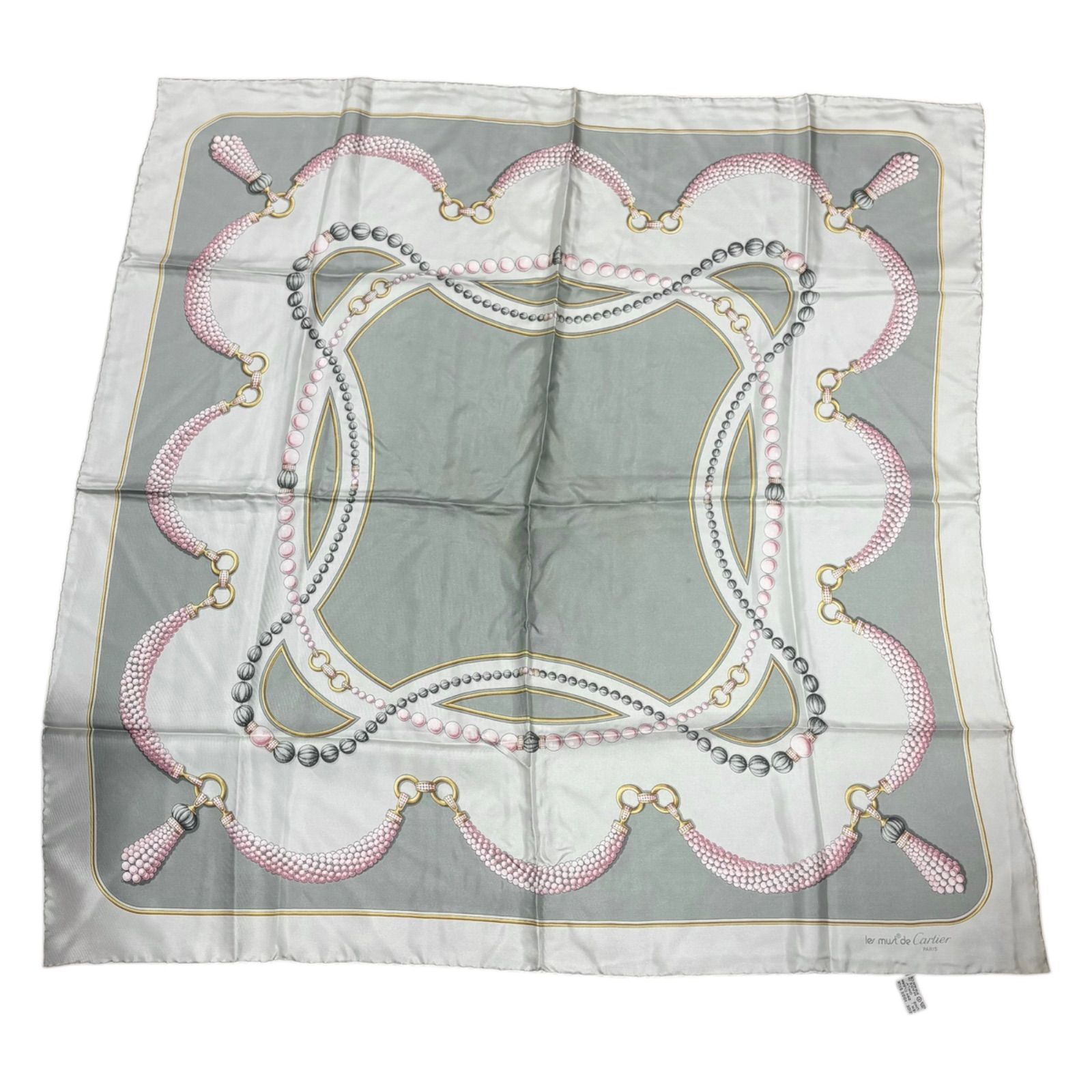 カルティエ must de cartier スカーフ 大判 シルク アクセサリー柄
