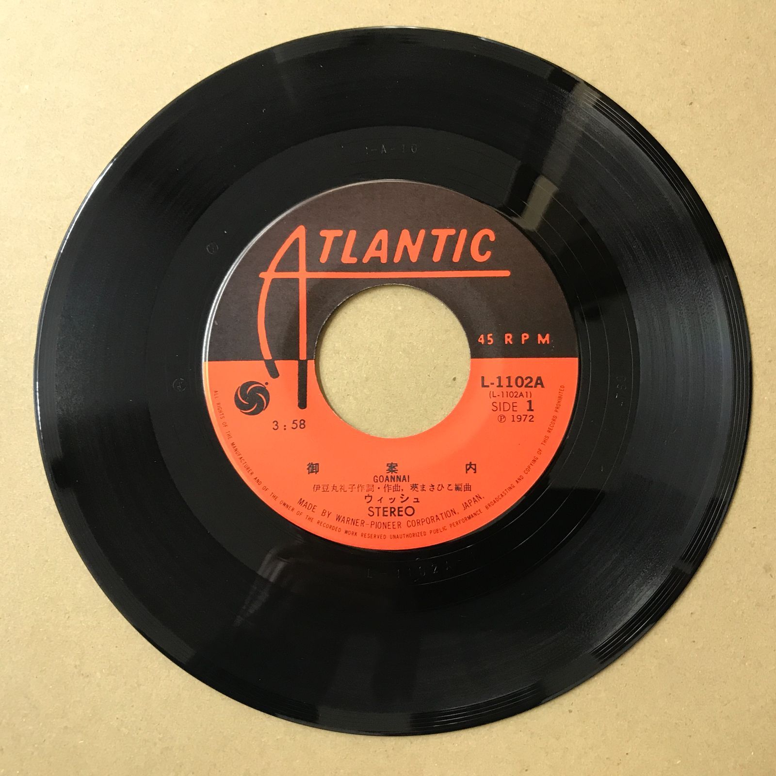 EPレコード ウィッシュ 御案内 / 風は気まぐれ ( L-1102A - メルカリ