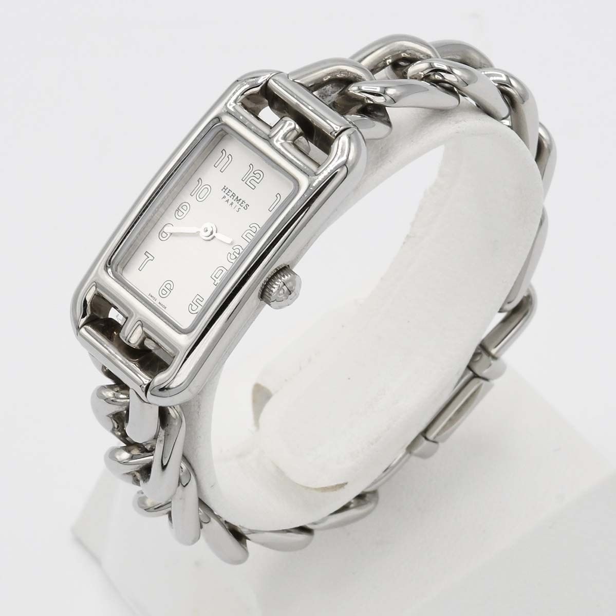 腕時計 稼働 HERMES エルメス NA 2 110 ナンタケット クォーツ シルバー色文字盤 25 k 645 3