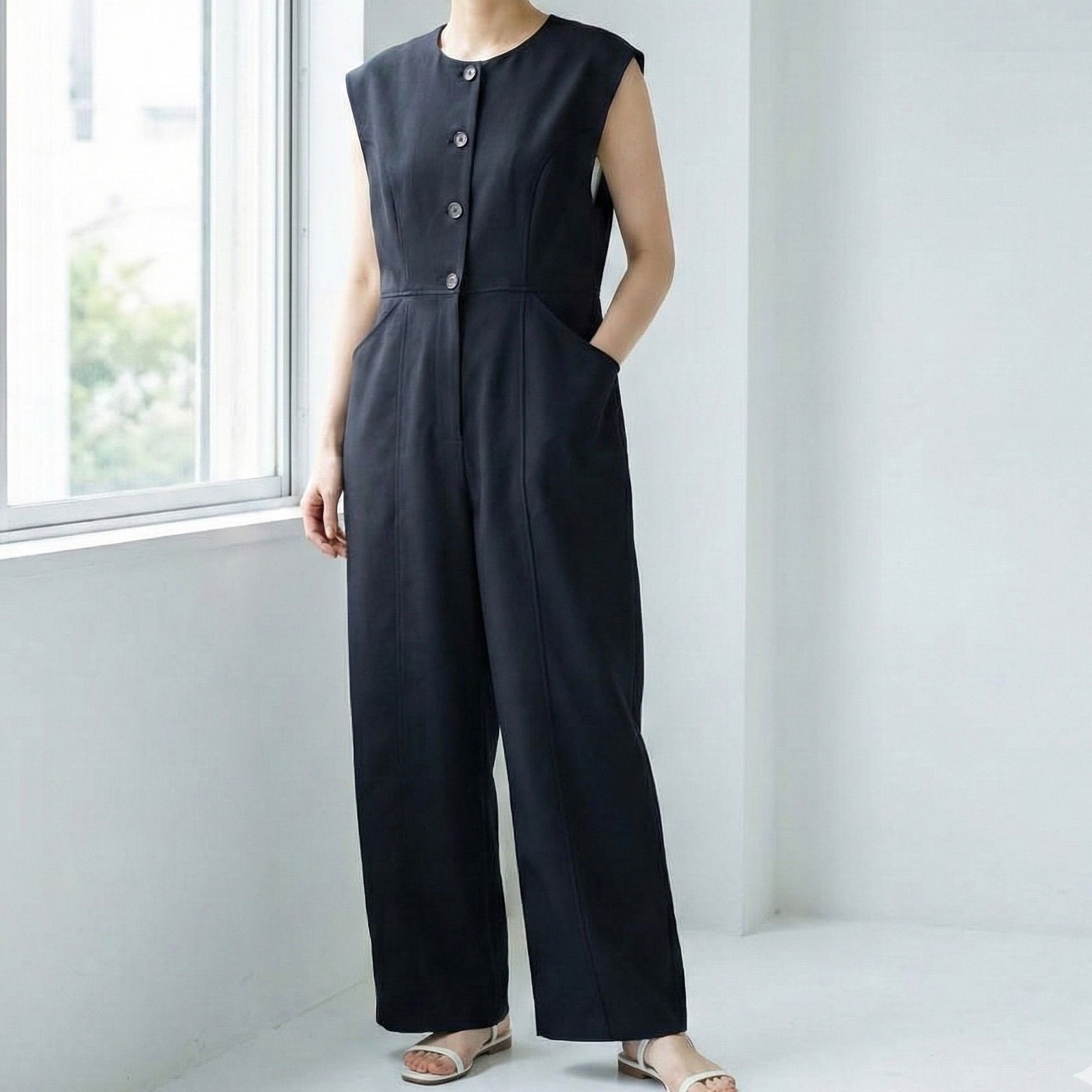 MEER. BIG POCKET 2025 ROMPERS S ネイビー 紺 メーア ビッグポケットロンパース | サロペット