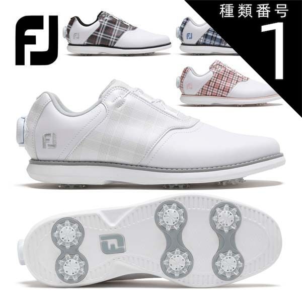 種類1：ホワイト/ブラック/レッド(98768)/W/22.0cm フットジョイ イー