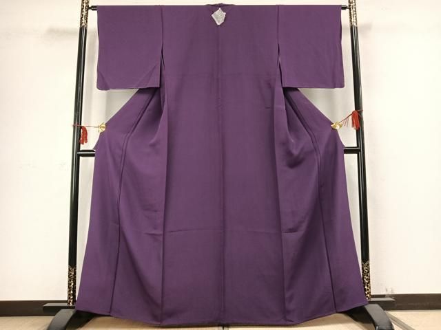 平和屋着物▽上質な色無地　単衣　茄子紺色　正絹　逸品　未使用　AABC4067fy 平和屋着物▽上質な色無地 単衣 茄子紺色 正絹 逸品 未使用 AABC4067fy