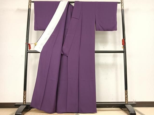 平和屋着物▽上質な色無地　単衣　茄子紺色　正絹　逸品　未使用　AABC4067fy 平和屋着物▽上質な色無地 単衣 茄子紺色 正絹 逸品 未使用 AABC4067fy