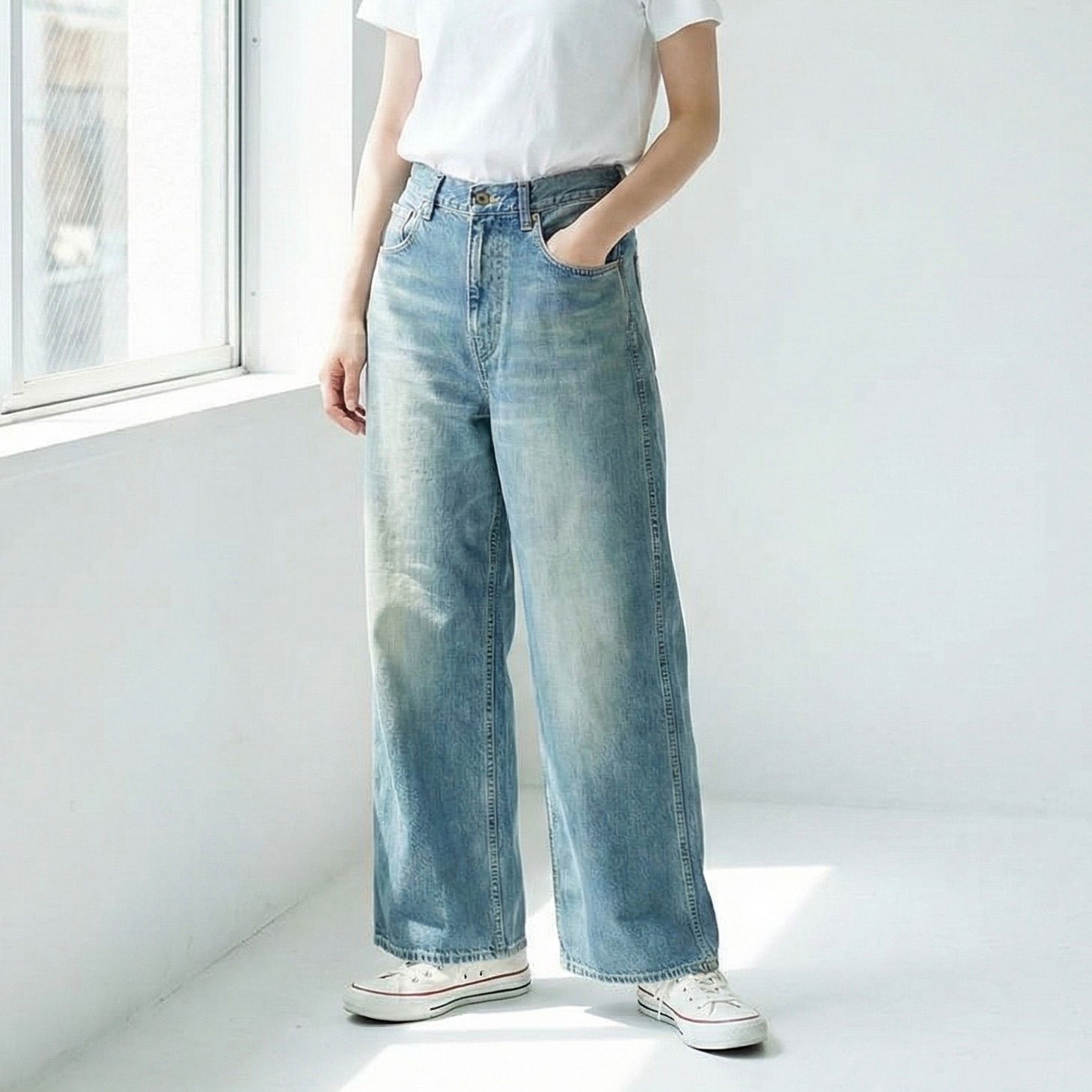 THE 2025 SS DENIM PANTS 34 ブルー 青 シンゾーン コットン ロビンソンデニムパンツ