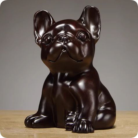 黒檀の木彫犬の置物実木質の十二支の木の子犬のマスコットの家庭装飾マホガニー工芸品