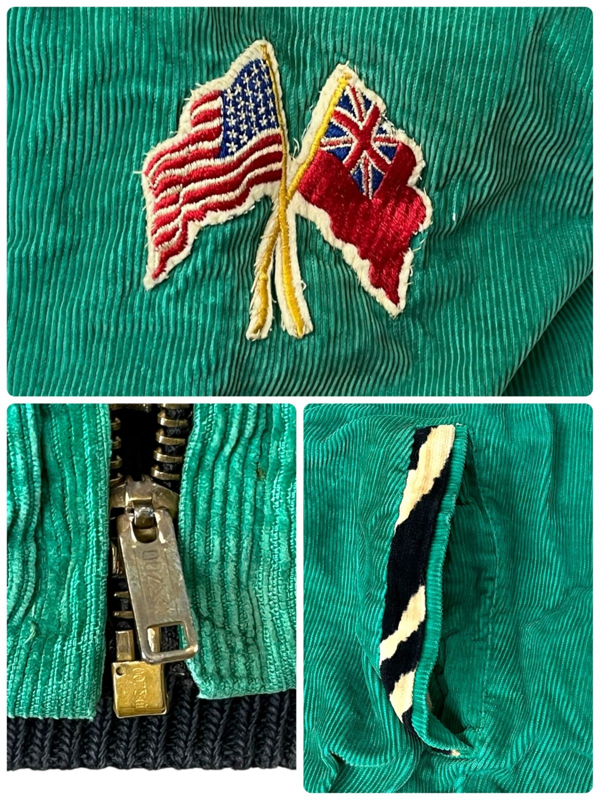 SPORTSSHIRE コーデュロイジャケット タイガーストライプ切替 刺繍