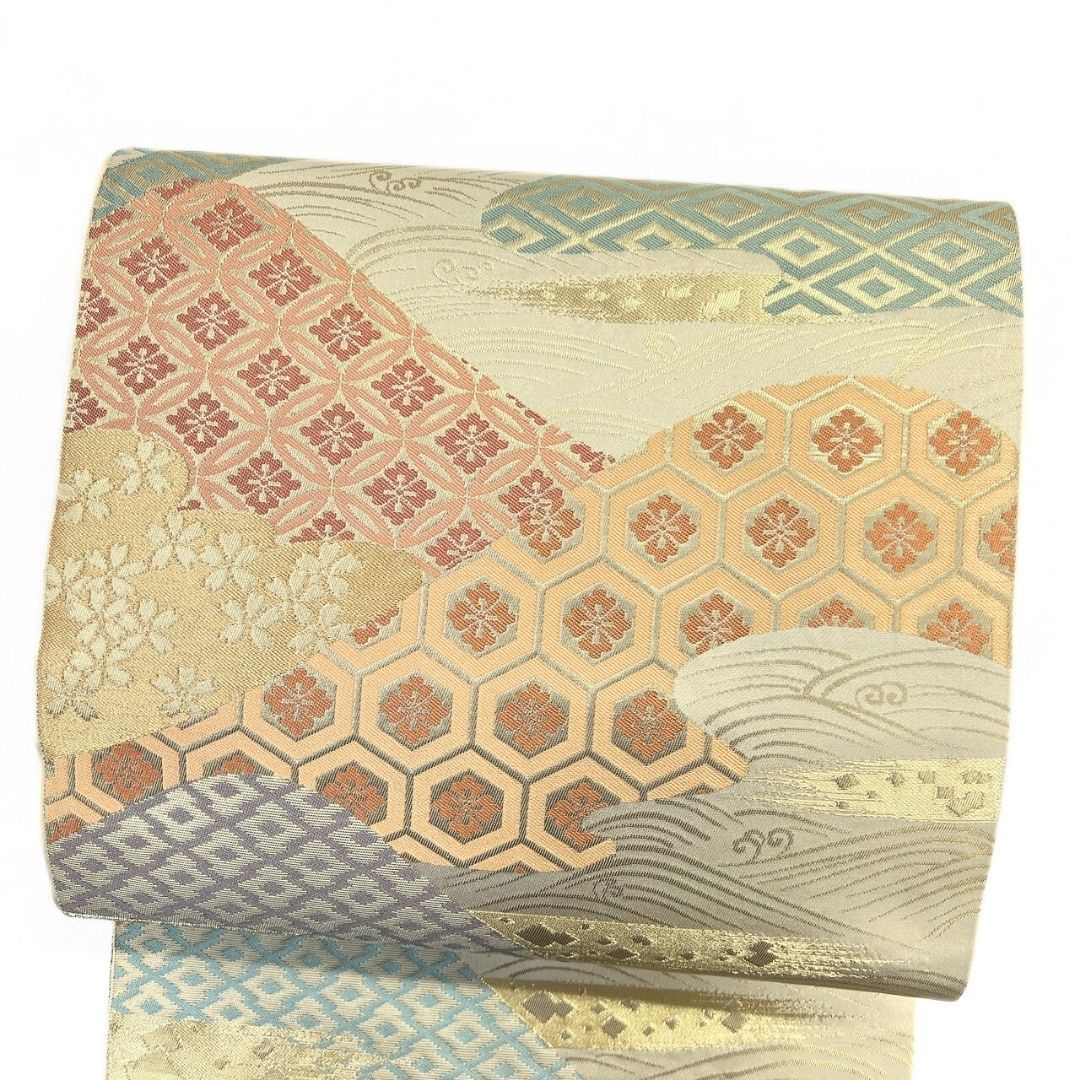 袋帯 川島織物 霞取 松川菱 花亀甲 花菱 金糸 着物 114b p ms - メルカリ