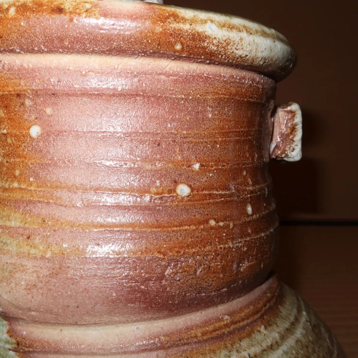 茶道具】杉本貞光 寺垣外窯 伊賀破袋水指 （川瀬表完作 塗蓋添