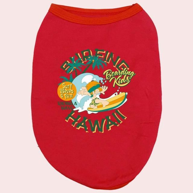 種類20:PINK/XL ワンちゃん用 SURFING HAWAII 犬用コットンタンク