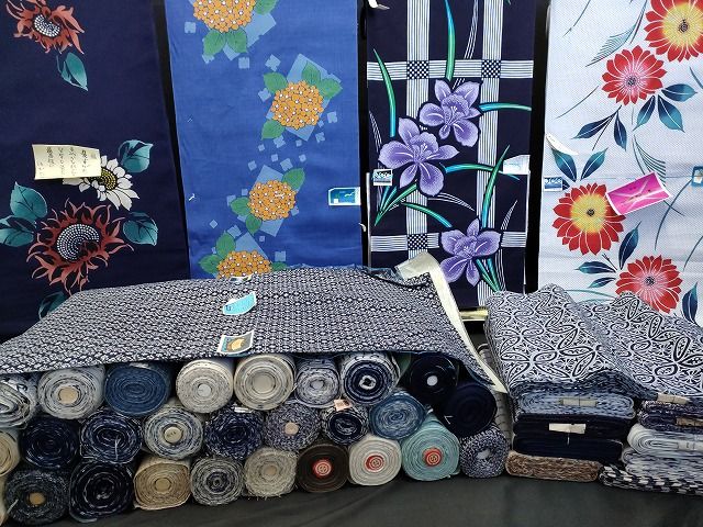 浴衣反物 まとめて 45点 花柄 七宝 百合 紫陽花 夏すがた 天花星 エチケット など 全て♥ ppp 3159
