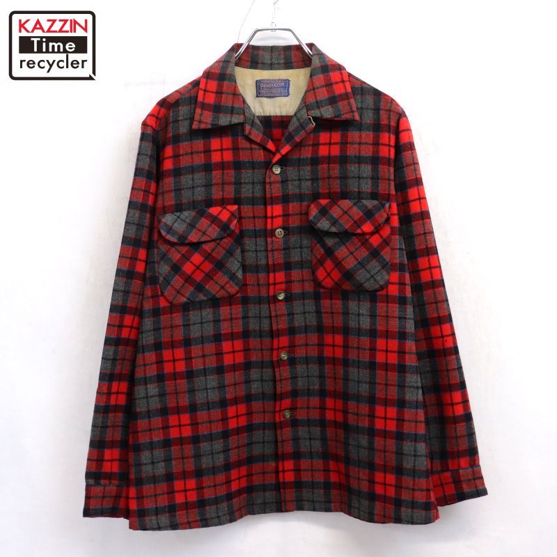 PENDLETON 50年代　ウールシャツ　チェック　50s ボードシャツ 50s USA製 vintage PENDLETON チェック柄 ボードシャツ ウール