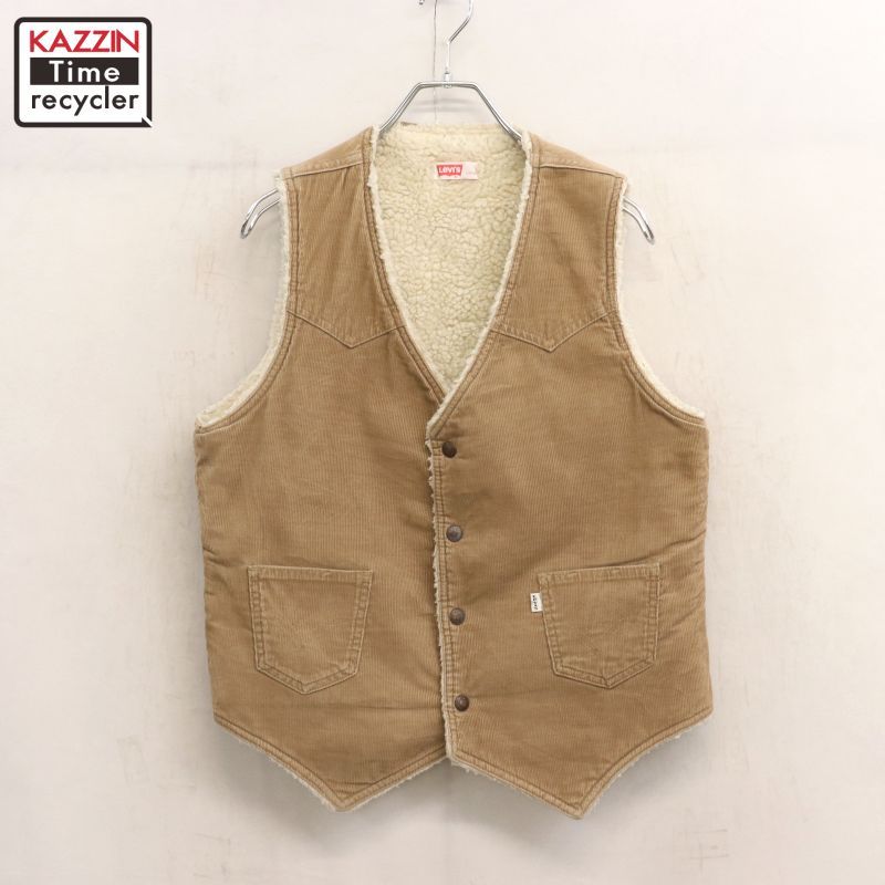 70s USA製 vintage Levi's コーデュロイ ベスト メンズ 表記裏地ボアサイズ