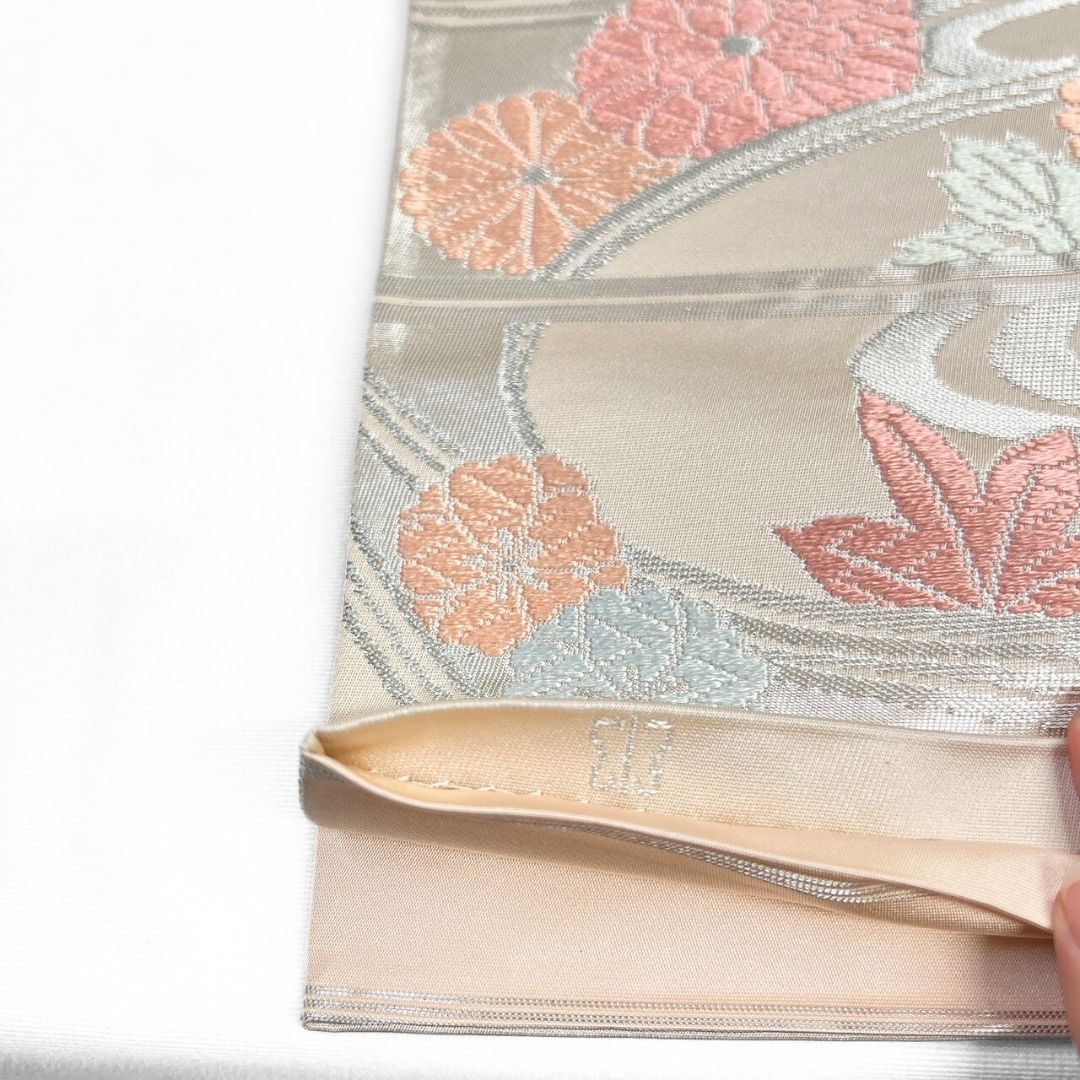 袋帯 川島織物 唐織 菊花 楓 流線 銀糸 着物 114b p ms - メルカリ