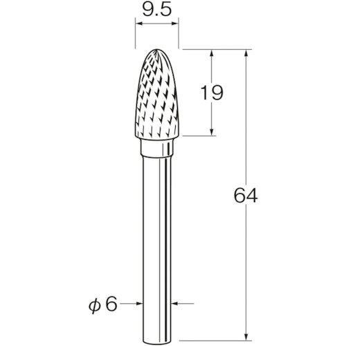 リューター 超硬カッター クロスカット 刃先9.5 mm K 6324 8895