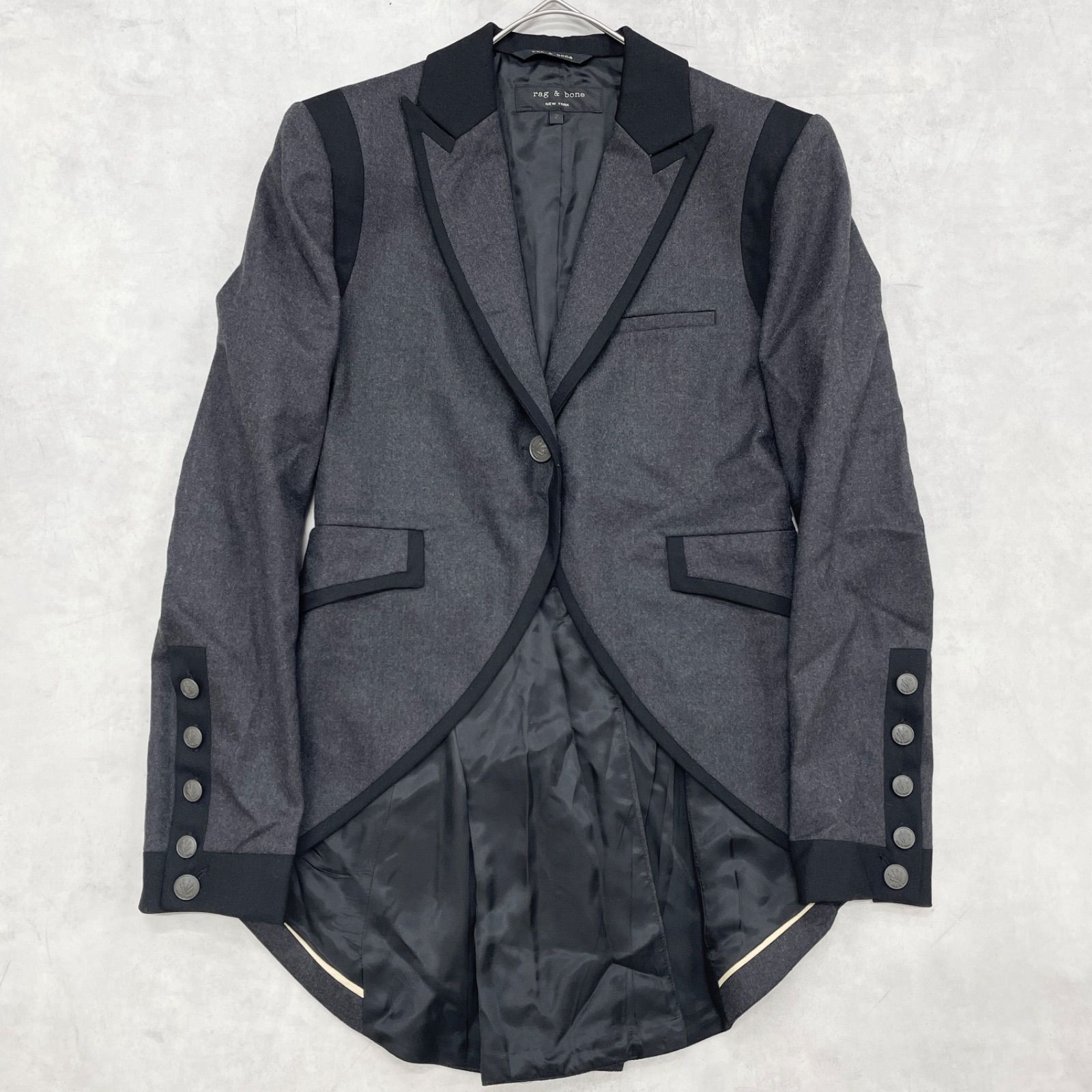 rag&bone ラグアンドボーン タキシード 黒ジャケット size2 M rag&amp 