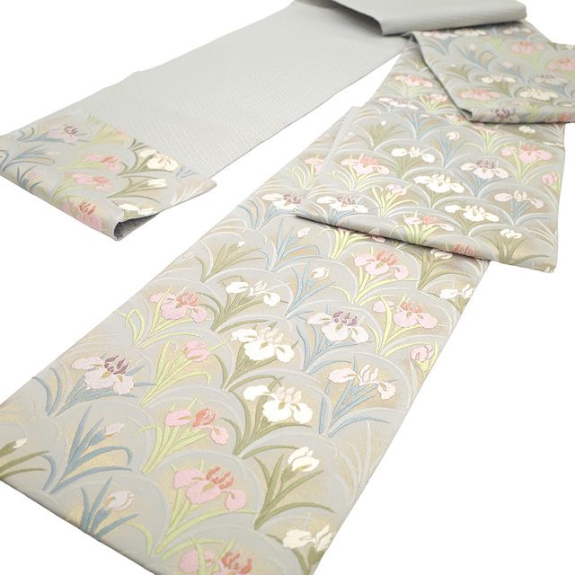 新品未使用　正絹　袋帯　西陣　【金華山唐織】 新古品】 袋帯 フォーマル 未使用 唐織 正絹 京都 西陣 かみ山 花詩集