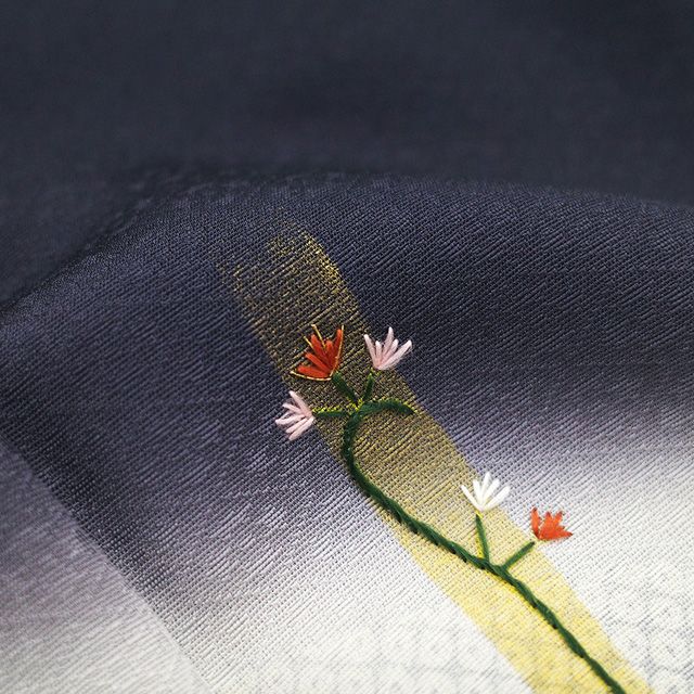 新古品】 訪問着 着物 未使用 フォーマル 正絹 袷 手刺繍 金彩加工 手