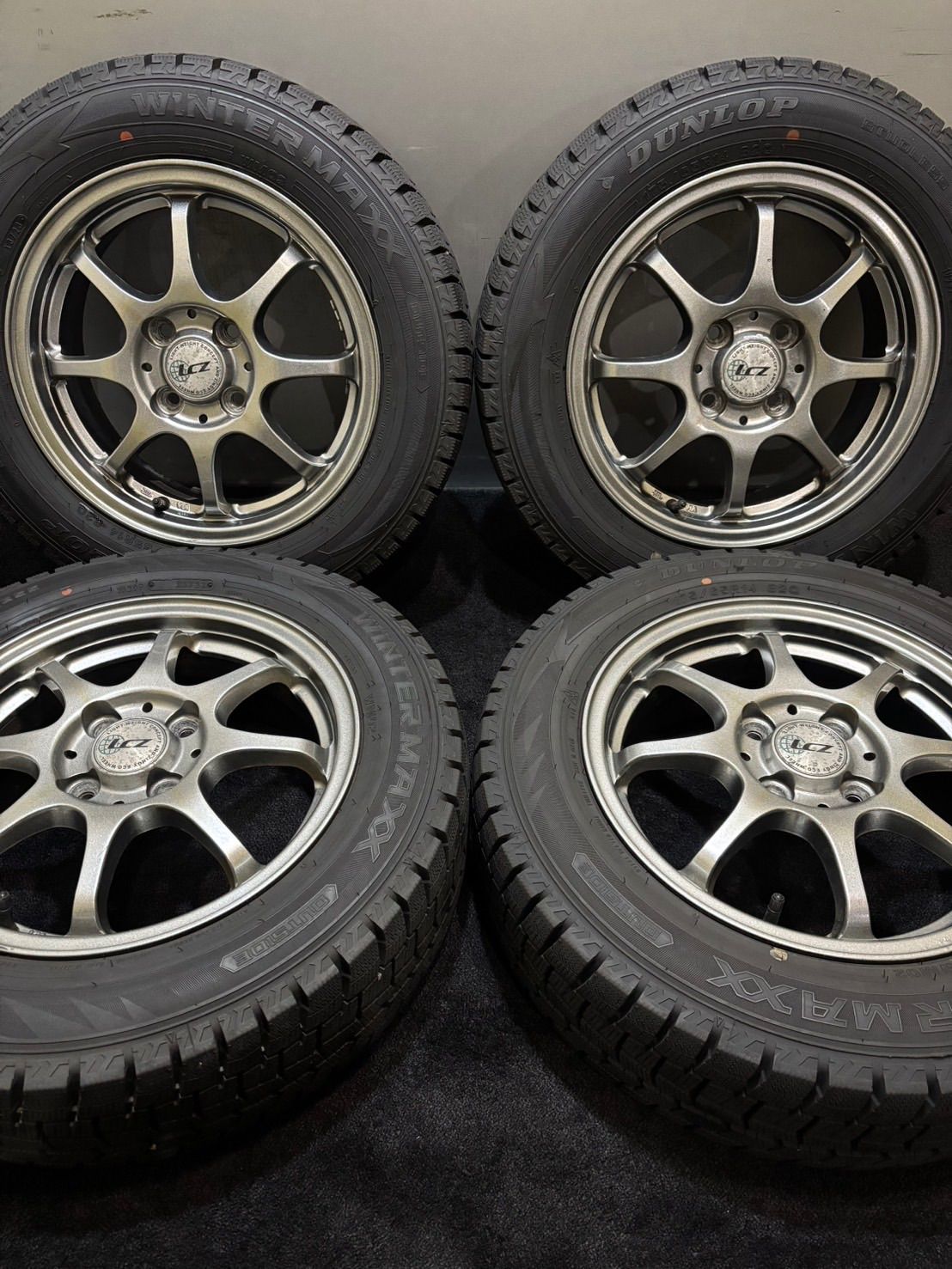 175 65 R 14 DUNLOP WINTER MAXX WM 02 23年製 LCZ 14インチ 5 J 45 100 4 H スタッドレス 4本 フィット カローラ 南3 K 925