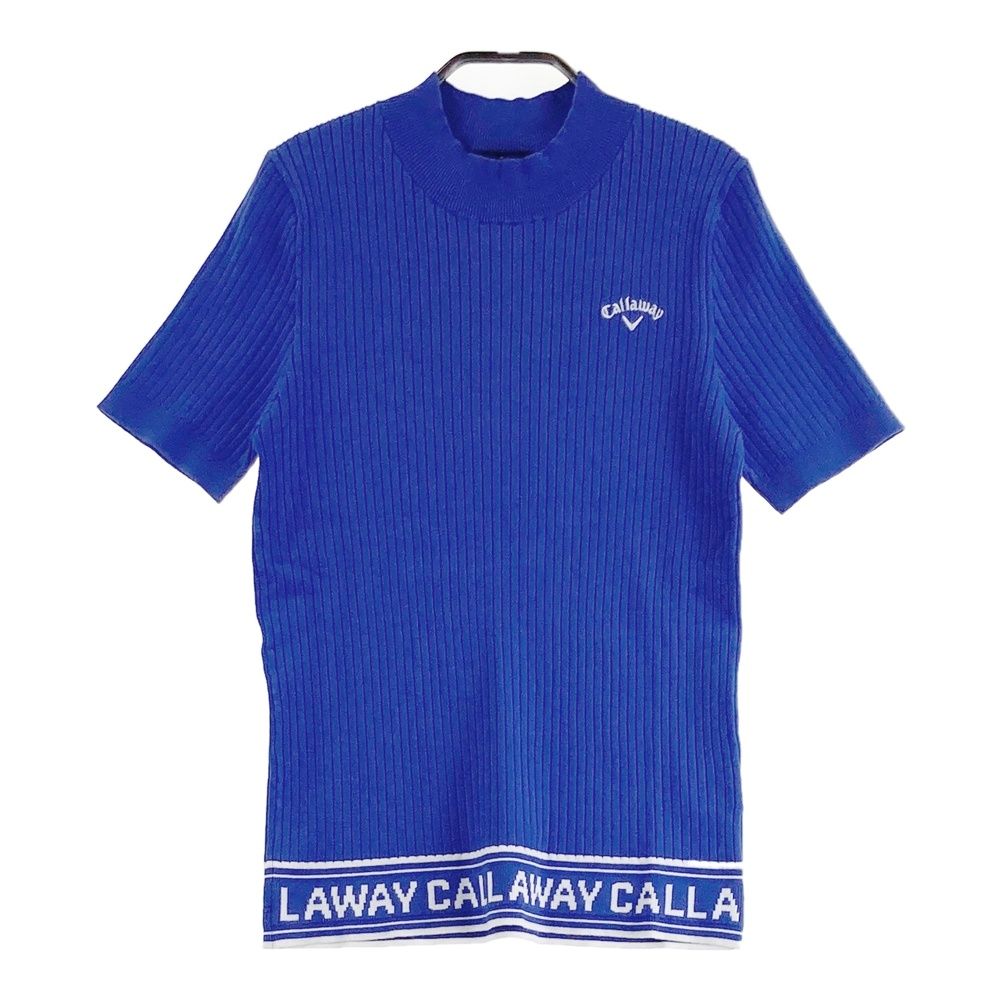 サイズ M キャロウェイ 2025年 半袖ニット セーター ブルー系 ゴルフウェア レディース ストスト