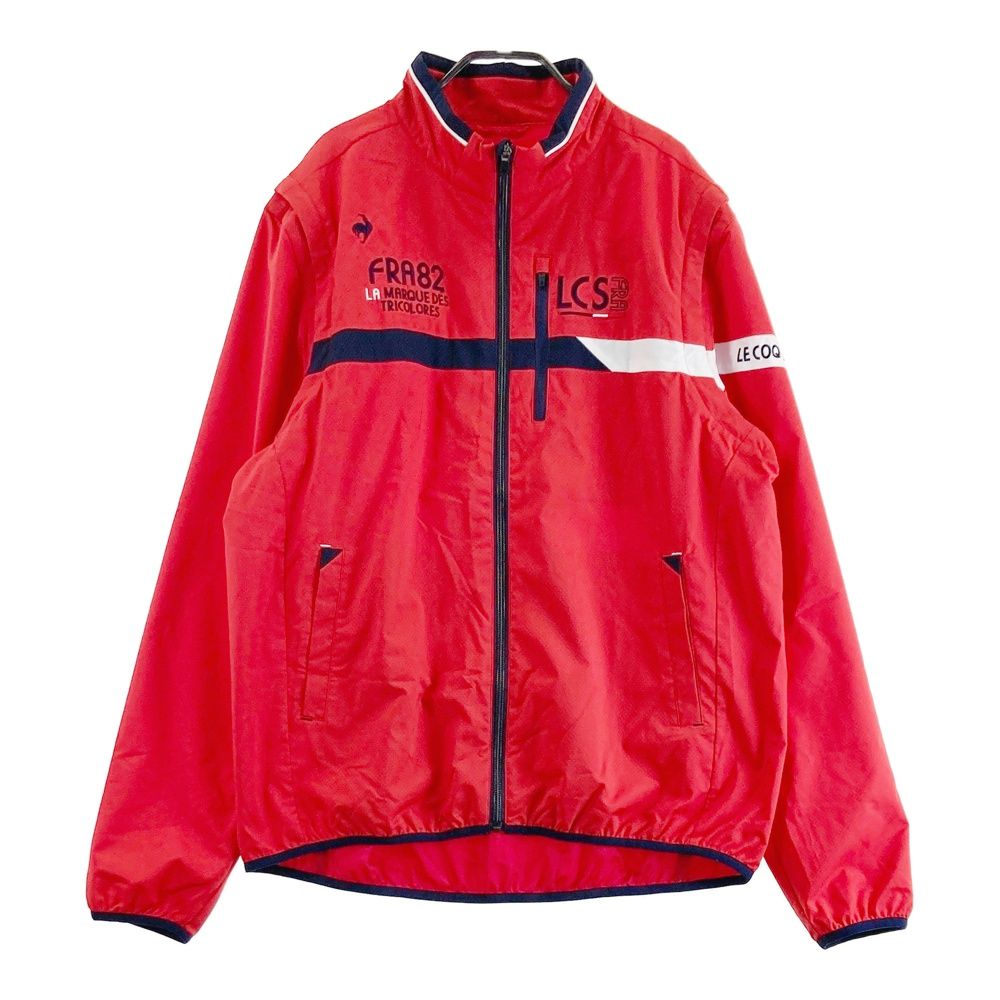 サイズ 3 L LE COQ GOLF ルコックゴルフ 2025年モデル 2 WAY ジップジャケット 総柄 レッド系 ゴルフウェア メンズ ストスト