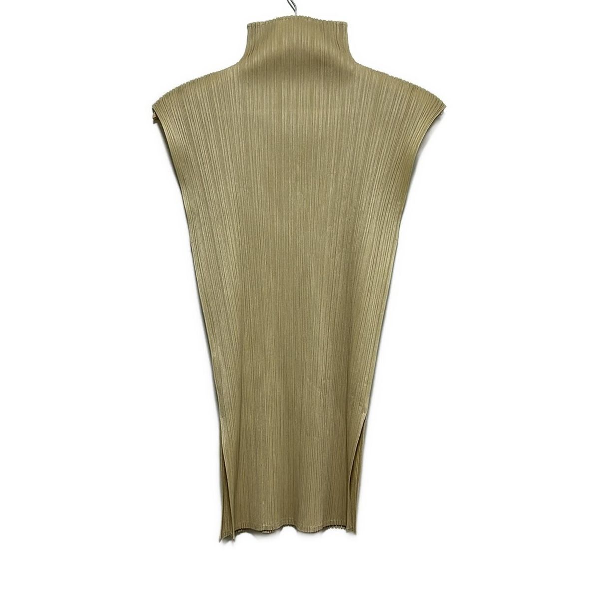 PLEATS PLEASE プリーツプリーズ ノースリーブカットソー サイズ4 XL レディース ベージュ ハイネック|プリーツ