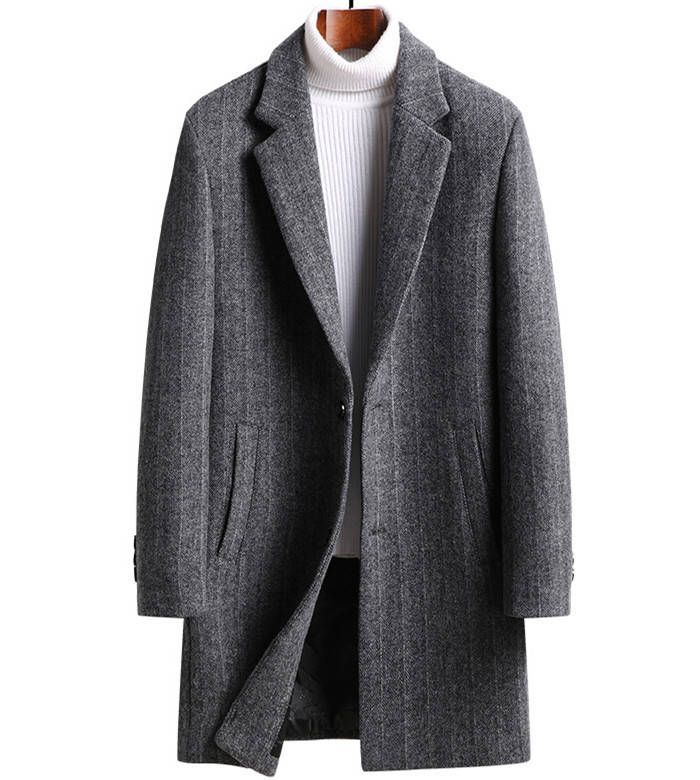 中綿入り チェスターコート ウール混 メルトンコート メンズコート ストライプ柄 テーラードコート ミドル丈コート ビジネス アウター 秋