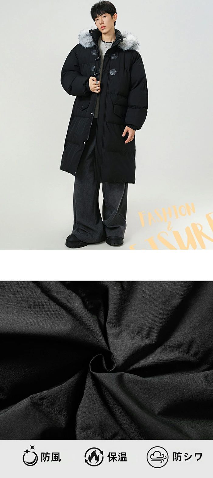 中綿コート メンズ 厚手 ミドル丈コート フード付き カジュアルコート 中綿入り ブルゾン おしゃれ 防風 防シワ 冬服 アウトドア 防寒 暖か