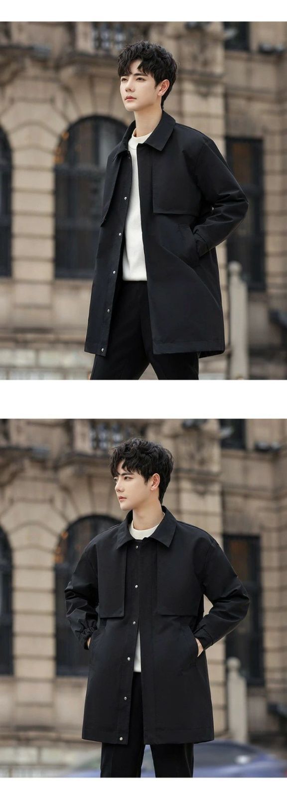 ミドル丈コート 無地