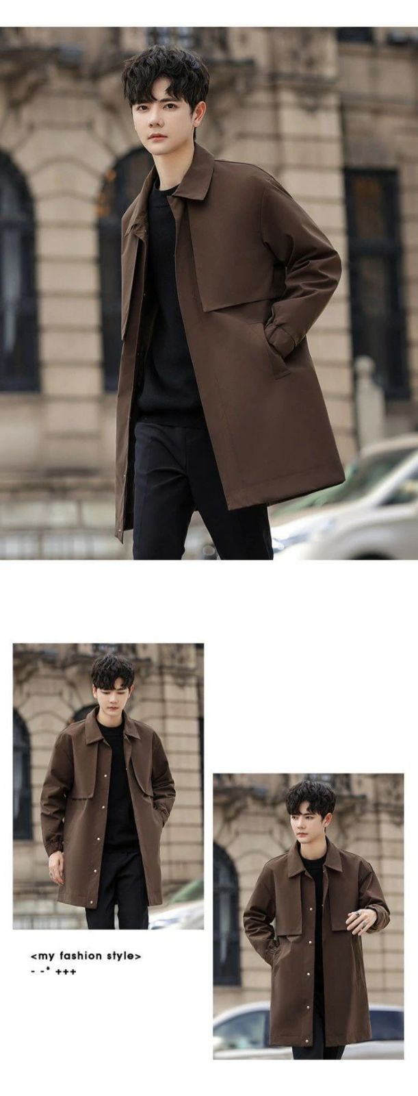  トレンチコート 冬 アウター ステン コート カジュアルコート メンズ ミドル丈コート 無地 男性 ジャケット 春服 秋品 冬物 ジャケッ コート ジャケット ファッション