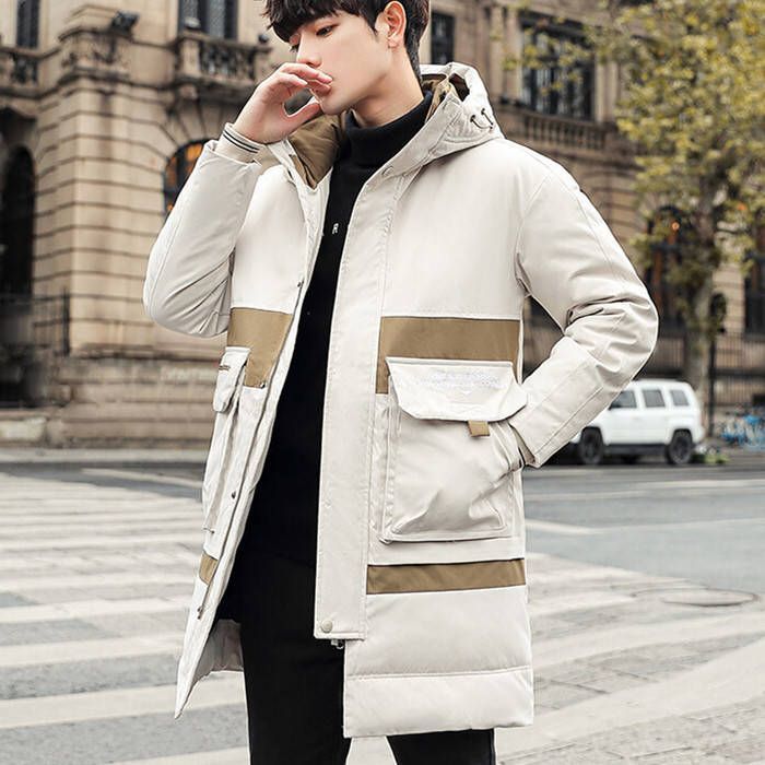 ダウン90％ ダウンコート ミドル丈コート メンズコート ブルゾン フード付き ダウンジャケット プリント柄 冬服 暖かい 防寒 厚手 アウトド