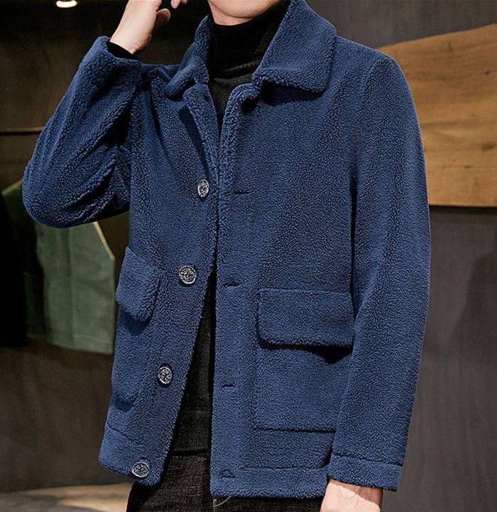 ムートンジャケット 裏ボア ショートコート メンズジャケット ゆったり カジュアルジャケット ブルゾン 防寒 毛皮 冬服 厚手 暖かい L 4 XL