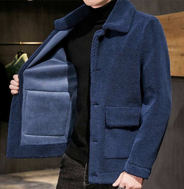  ムートンジャケット 裏ボア ショートコート メンズジャケット ゆったり カジュアルジャケット ブルゾン 防寒 毛皮 冬服 厚手 暖かい L 4 XL コート ジャケット ファッション