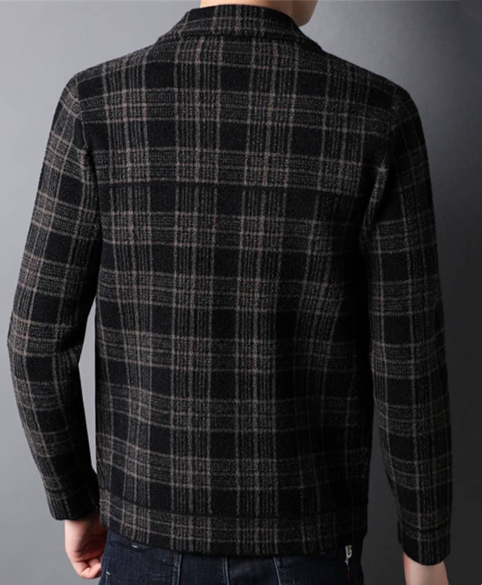  カジュアルジャケット ショートコート メンズジャケット チェック柄 メルトン ジャケット ゆったりジャケット 長袖 アウター レトロ 秋冬服 コート ジャケット ファッション